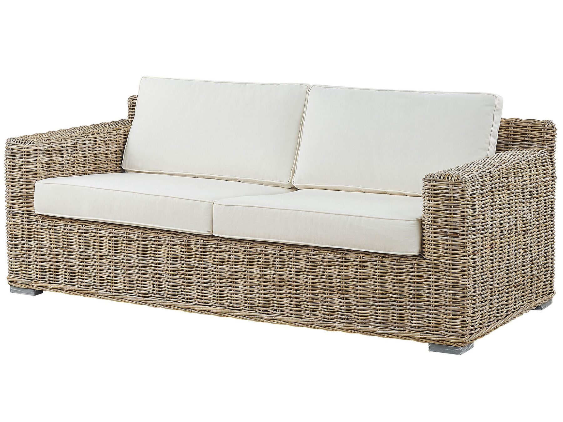 Garden Sofa 2 Seater ARDEA Rattan Light Brown