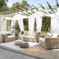 Set of 2 Garden Armchairs Rattan Light Brown