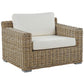 Set of 2 Garden Armchairs Rattan Light Brown