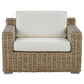 Set of 2 Garden Armchairs Rattan Light Brown