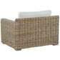 Set of 2 Garden Armchairs Rattan Light Brown