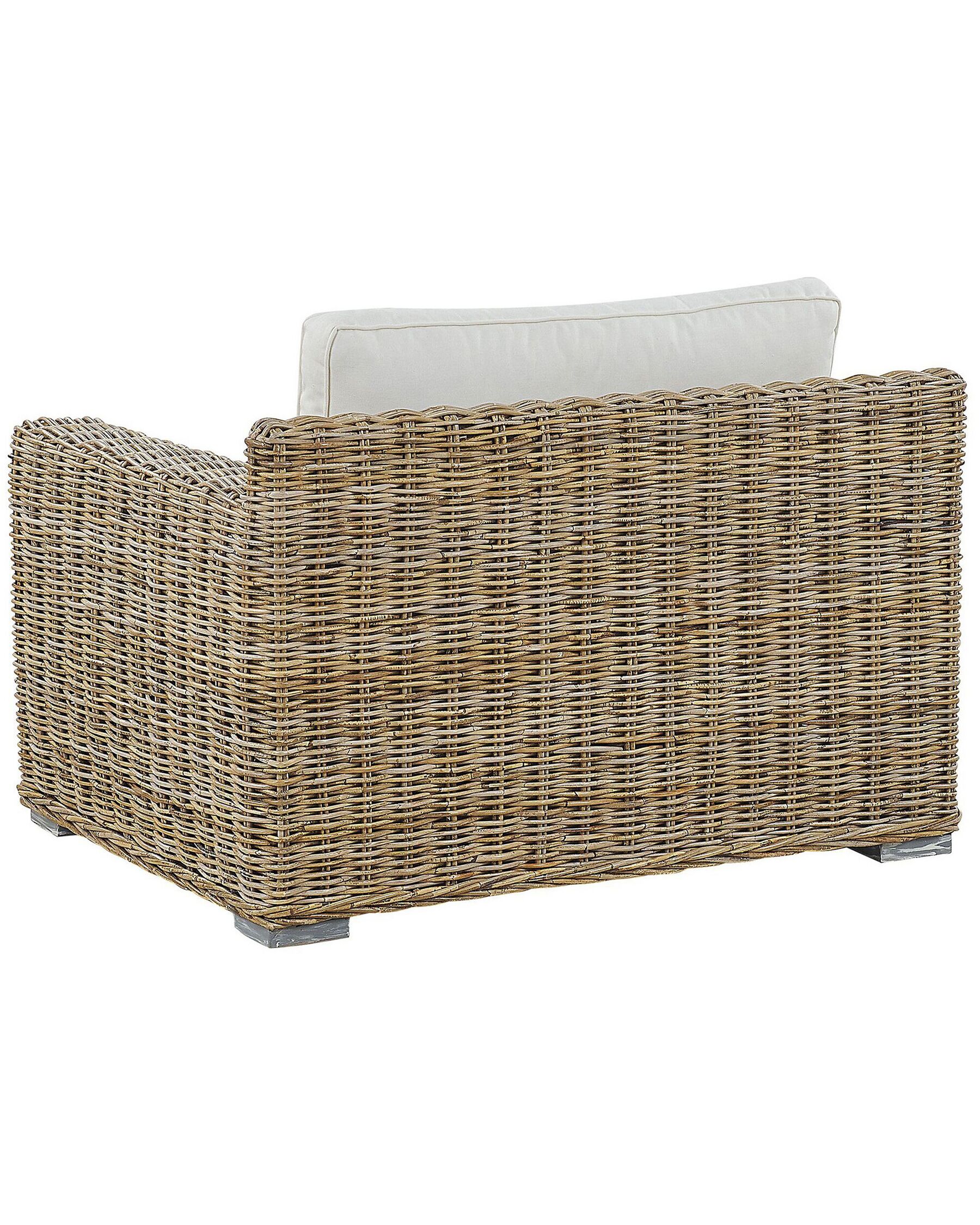 Set of 2 Garden Armchairs Rattan Light Brown