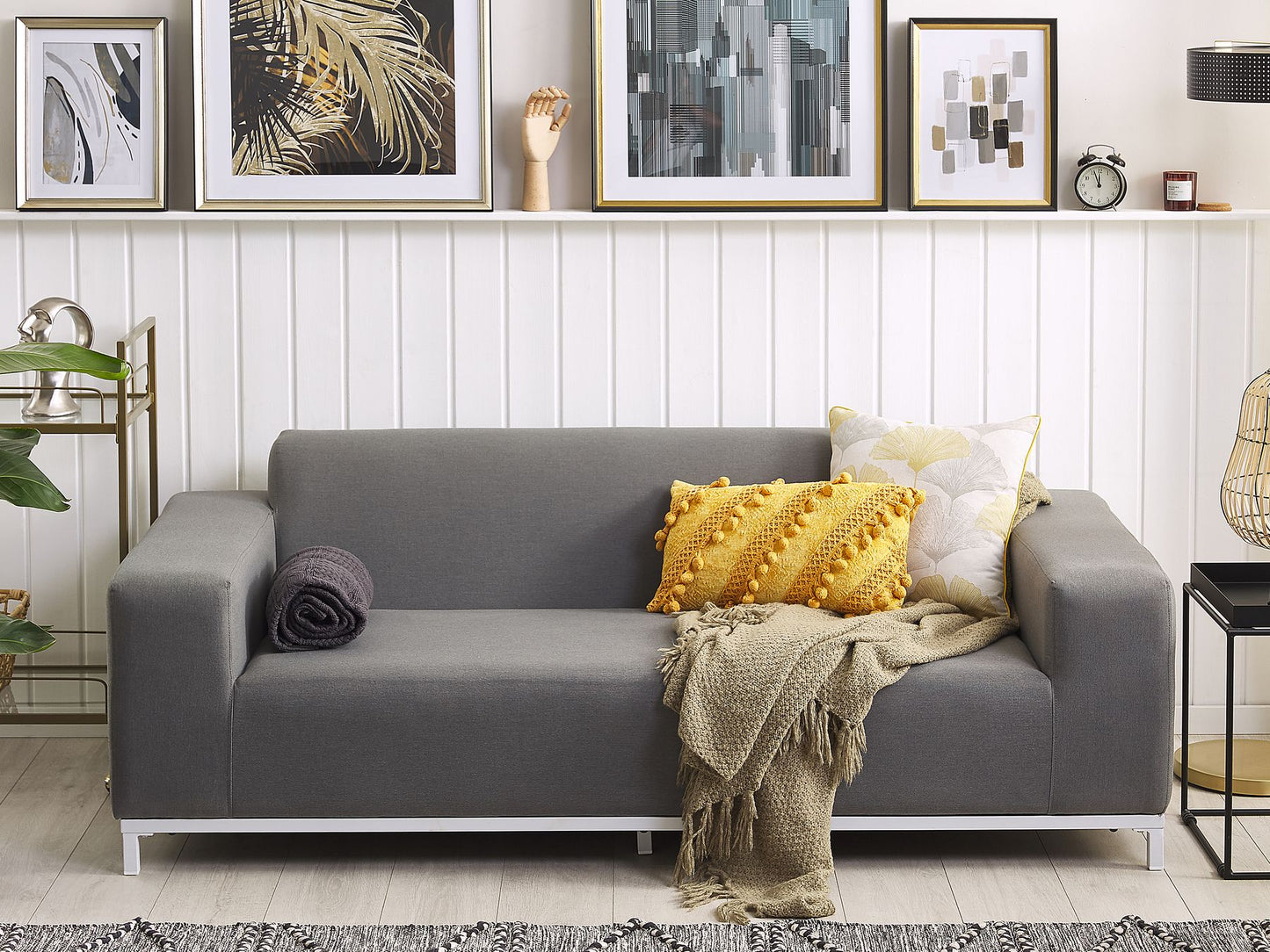 Garden Sofa Grey with White ROVIGO