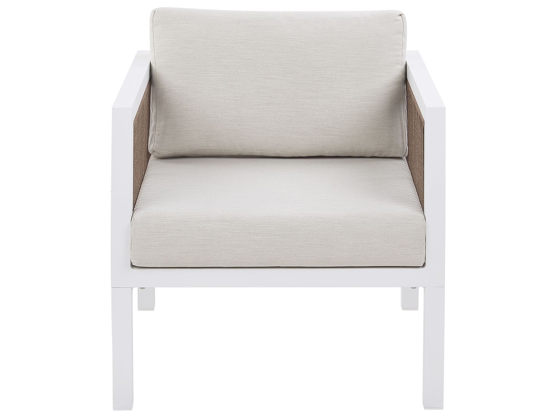 Garden Lounge Set with Table 5 Seater BORELLO Metal White