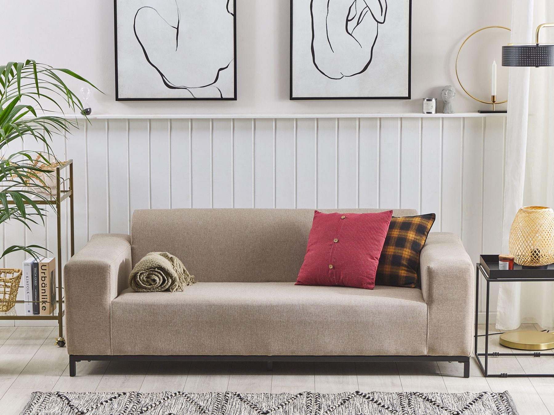 Garden Sofa Beige with Black ROVIGO