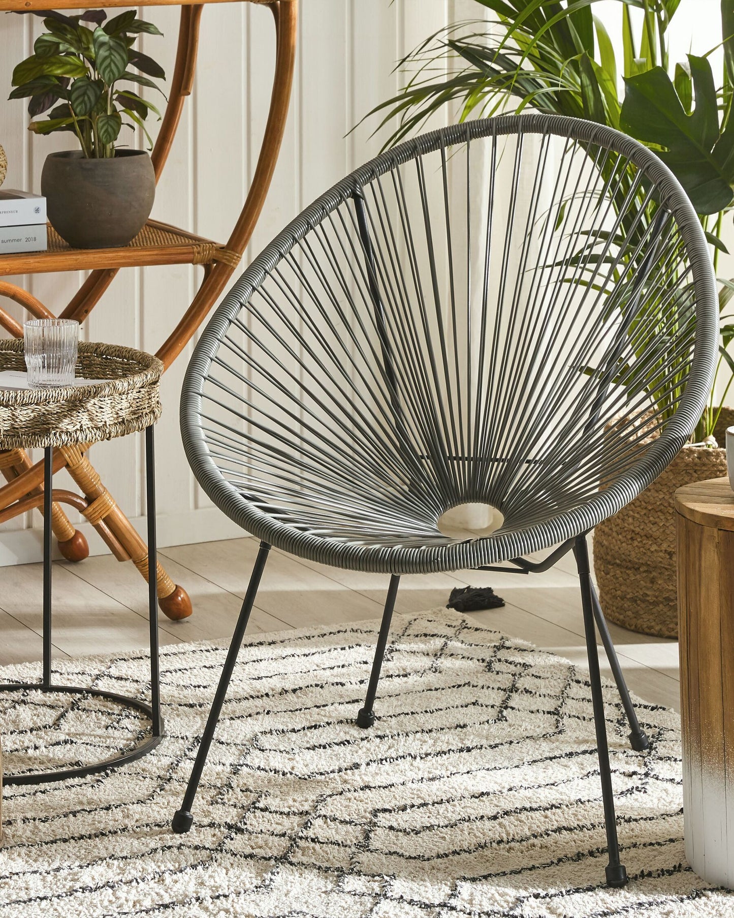 Garden Chair ACAPULCO II PE Rattan Dark Grey