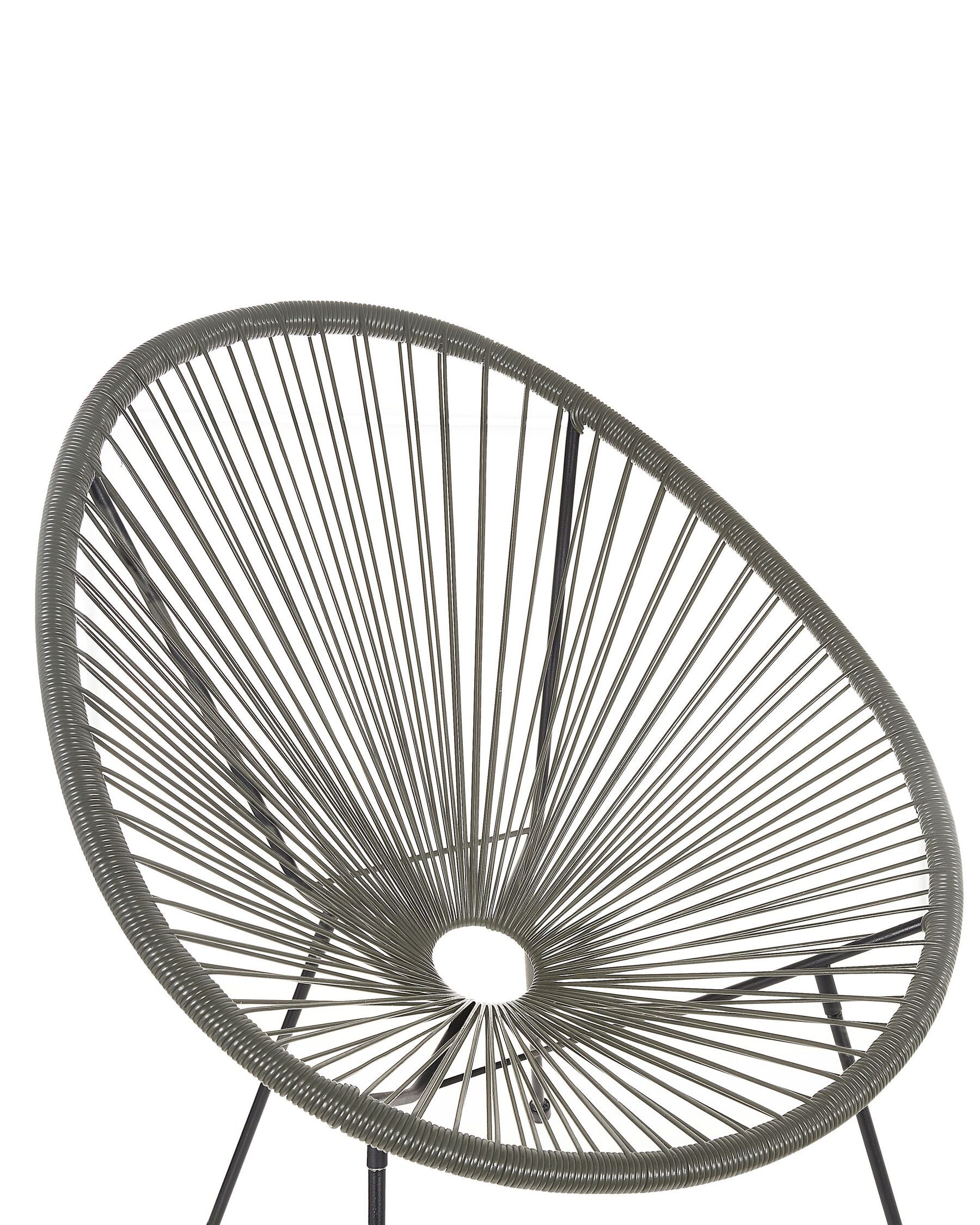 Set of 2 Garden Chairs Rattan Dark Grey