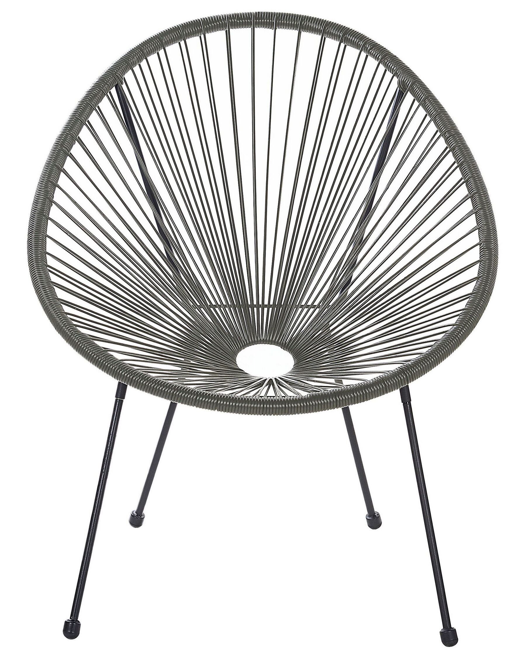 Set of 2 Garden Chairs Rattan Dark Grey