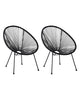 Set of 2 Garden Chairs PE Rattan Black