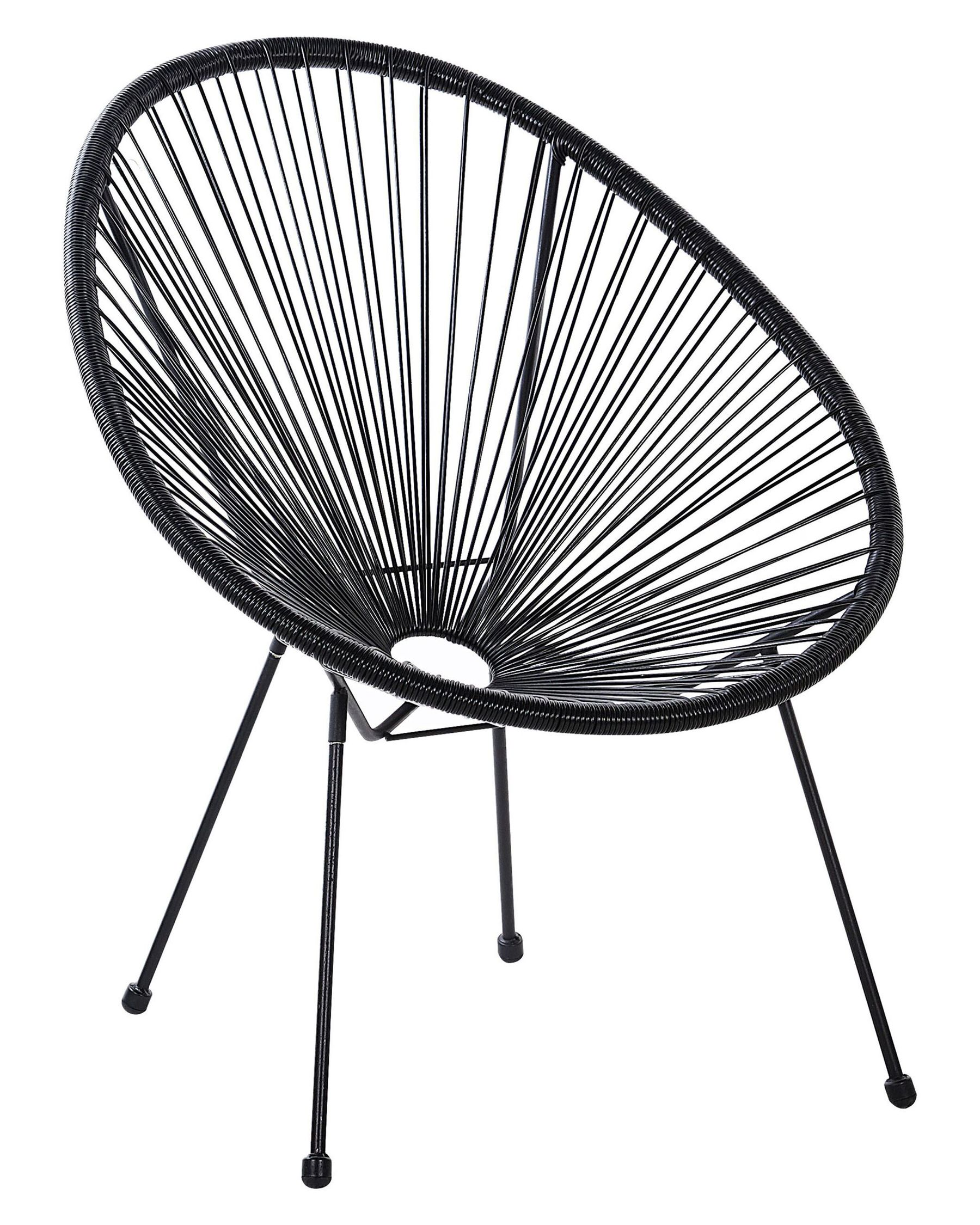 Set of 2 Garden Chairs ACAPULCO II PE Rattan Black