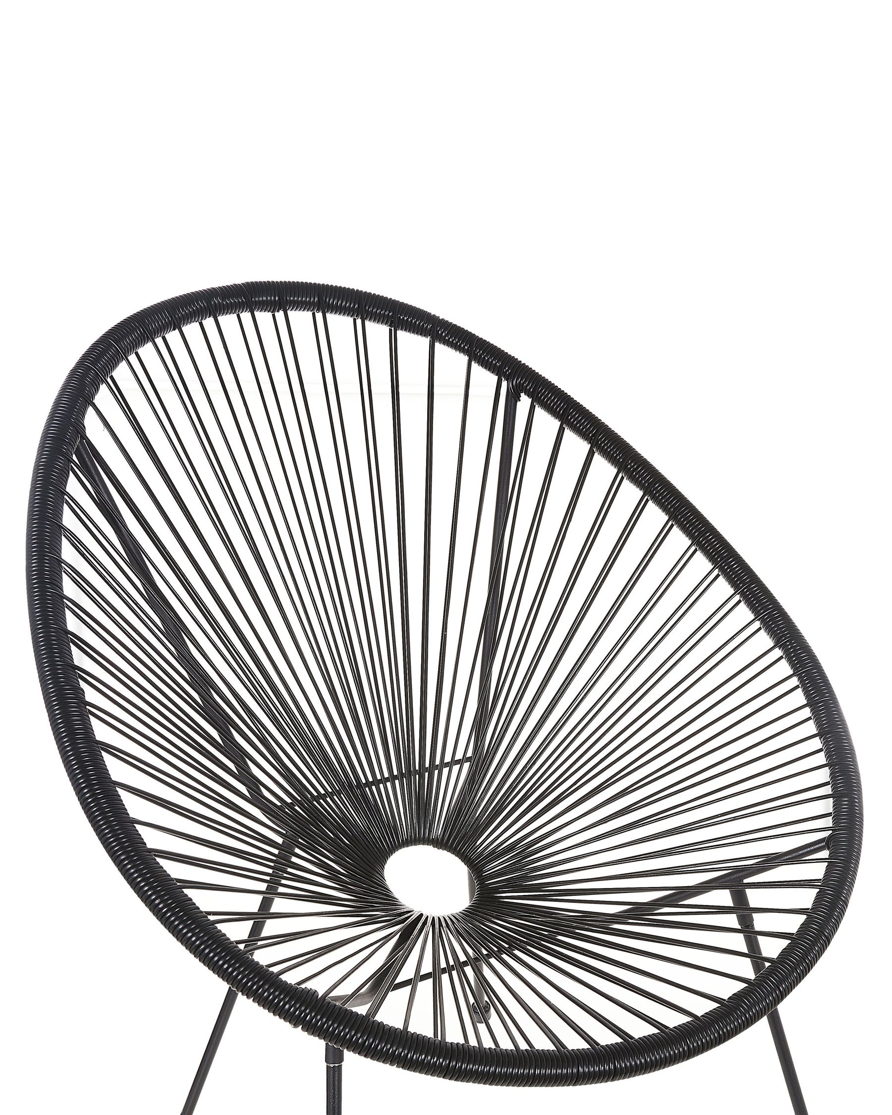 Set of 2 Garden Chairs ACAPULCO II PE Rattan Black