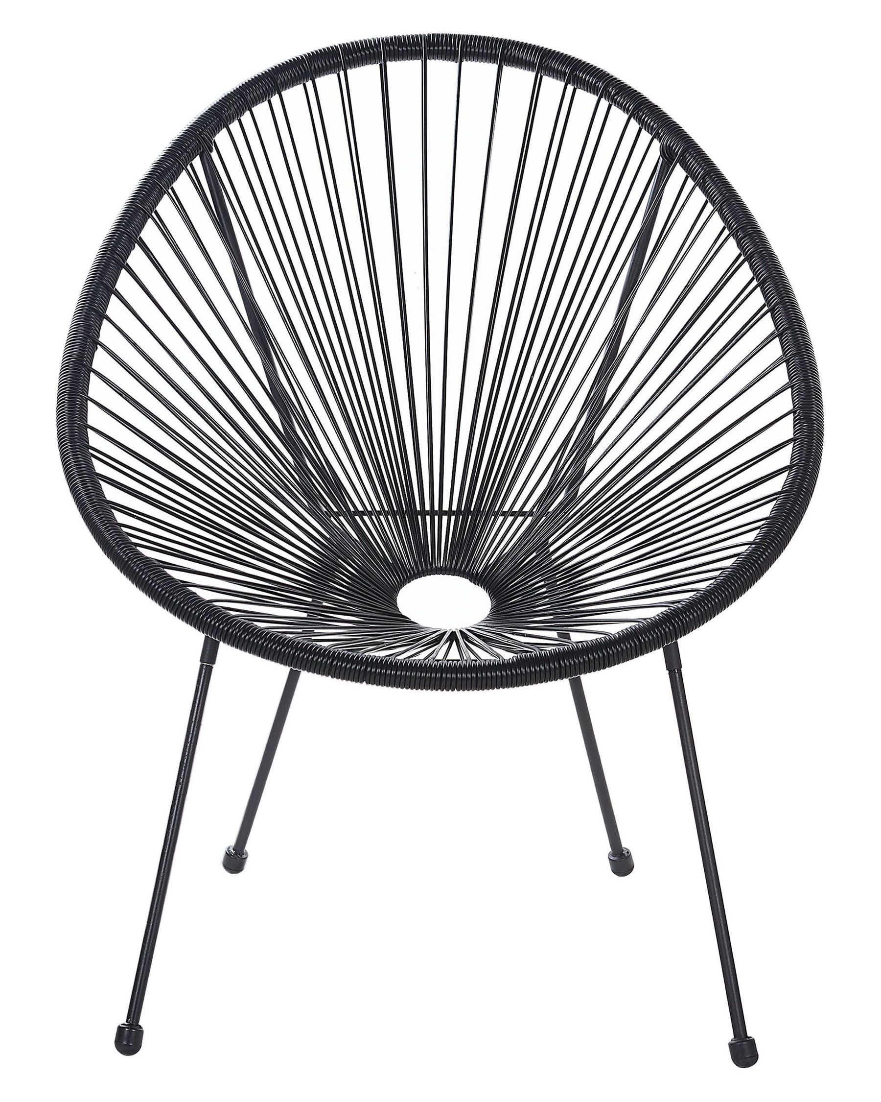 Set of 2 Garden Chairs ACAPULCO II PE Rattan Black