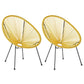 Set of 2 Garden Chairs ACAPULCO II PE Rattan Yellow