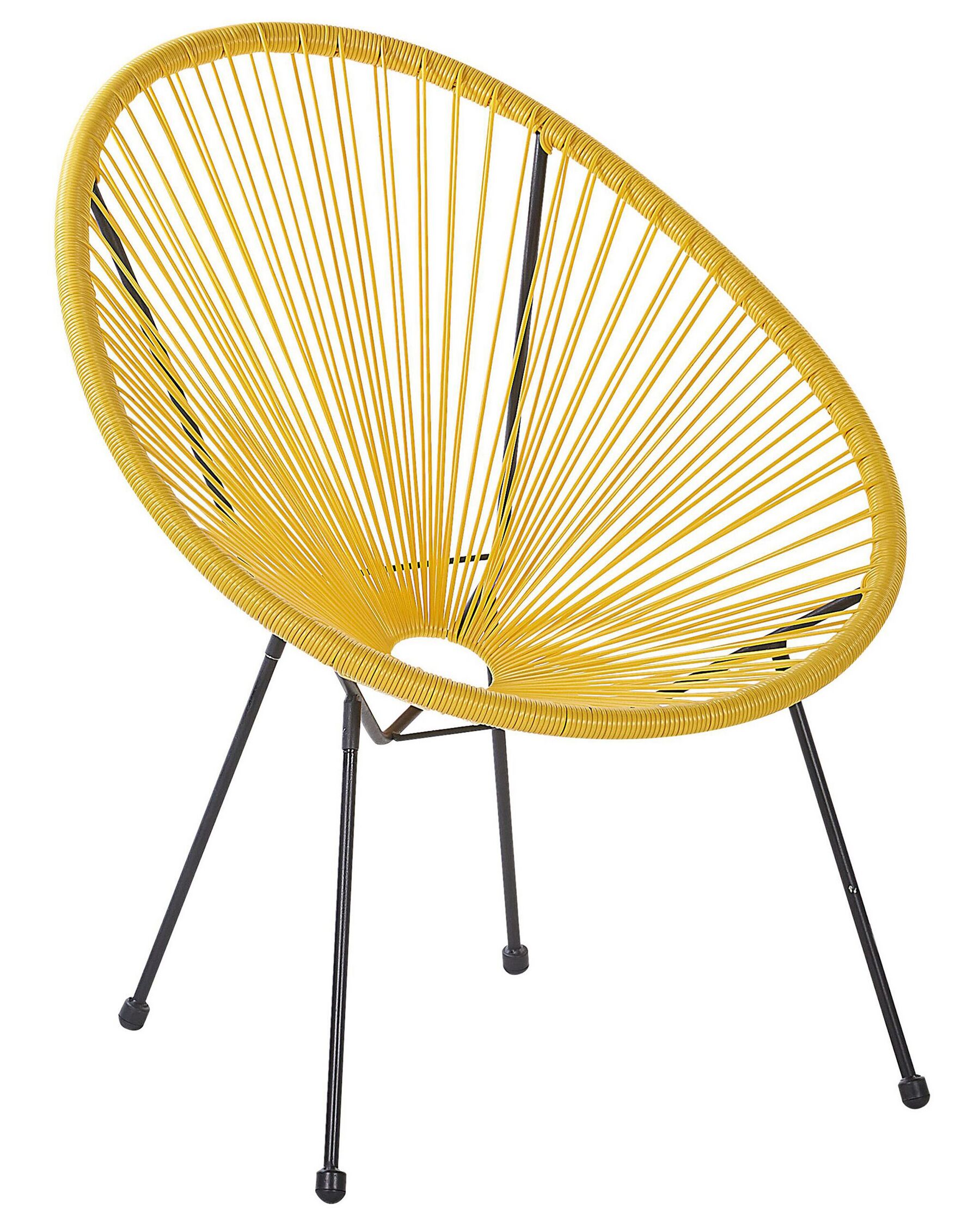Set of 2 Garden Chairs ACAPULCO II PE Rattan Yellow
