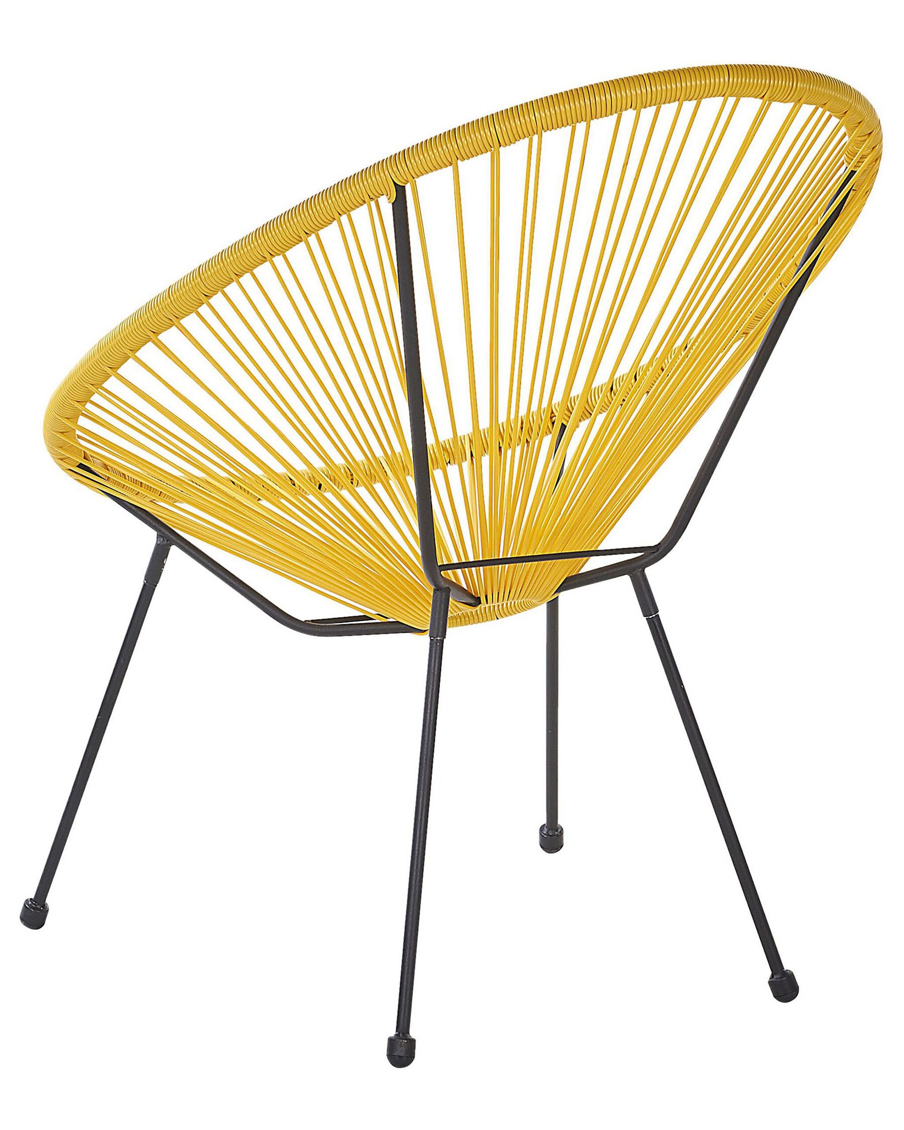 Set of 2 Garden Chairs ACAPULCO II PE Rattan Yellow