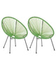 Set of 2 Garden Chairs PE Rattan Green