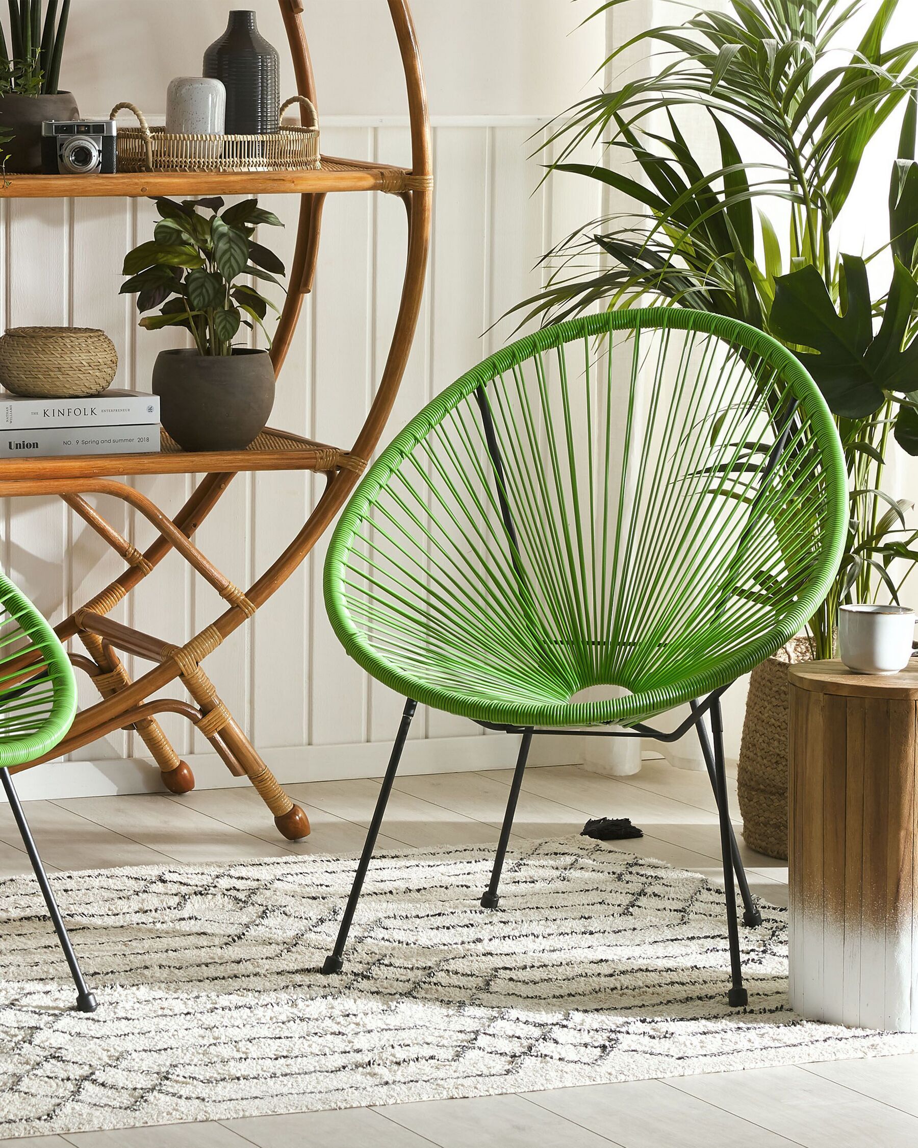 set of 2 garden chairs acapulco ii pe rattan green
