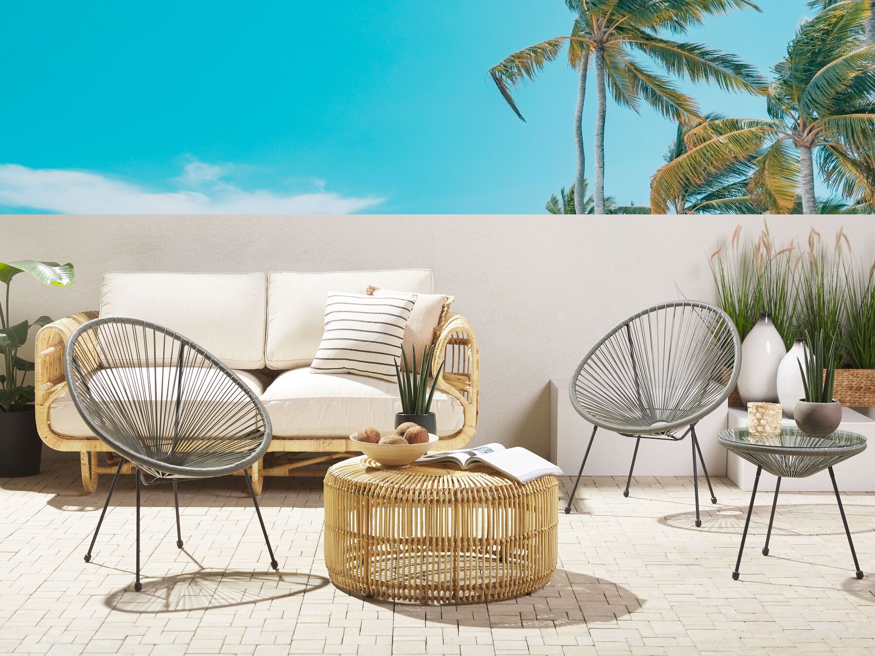 Bistro Set ACAPULCO II PE Rattan Dark Grey