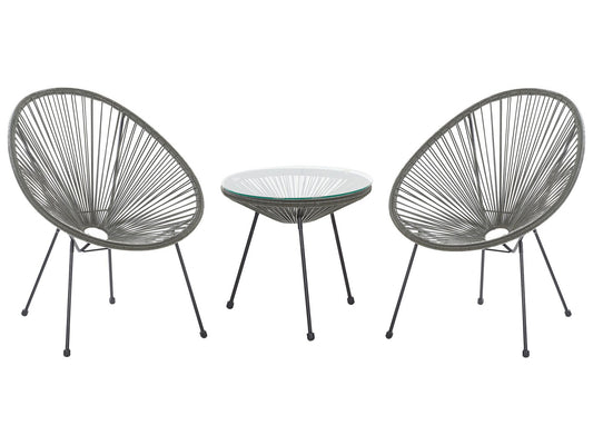 Bistro Set ACAPULCO II PE Rattan Dark Grey