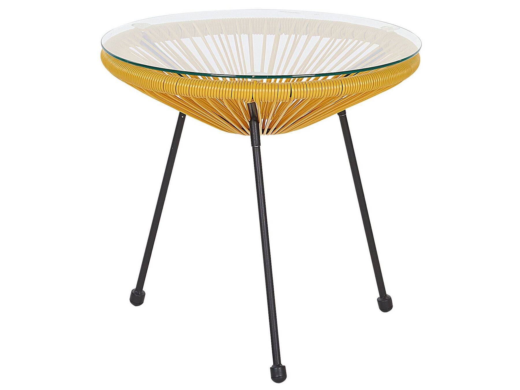 Bistro Set ACAPULCO II PE Rattan Yellow