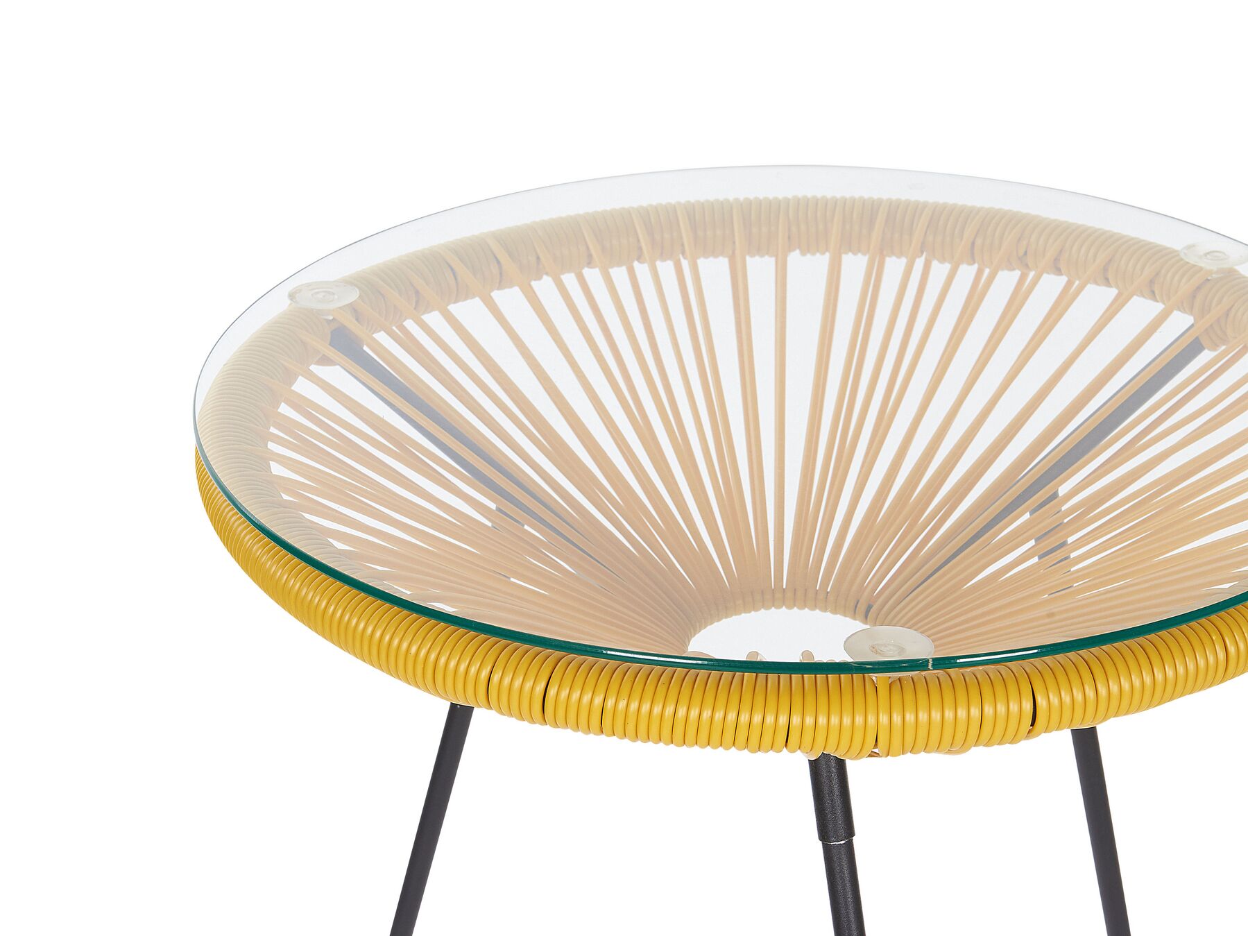 Bistro Set ACAPULCO II PE Rattan Yellow