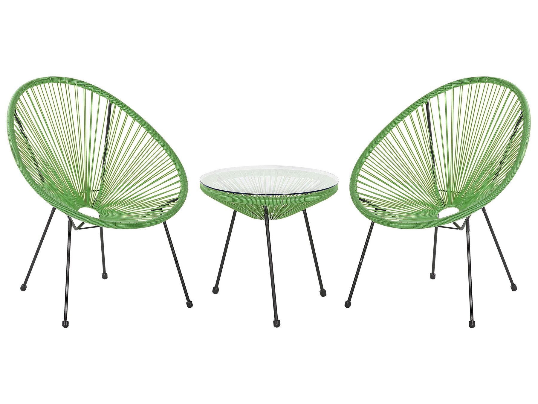 Bistro Set ACAPULCO II PE Rattan Green