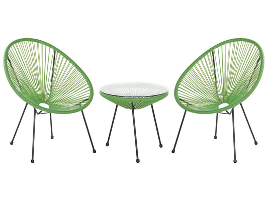 Bistro Set ACAPULCO II PE Rattan Green