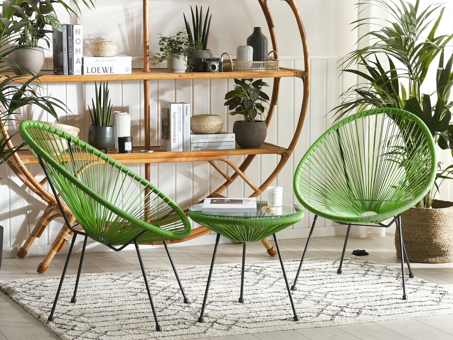 Bistro Set ACAPULCO II PE Rattan Green