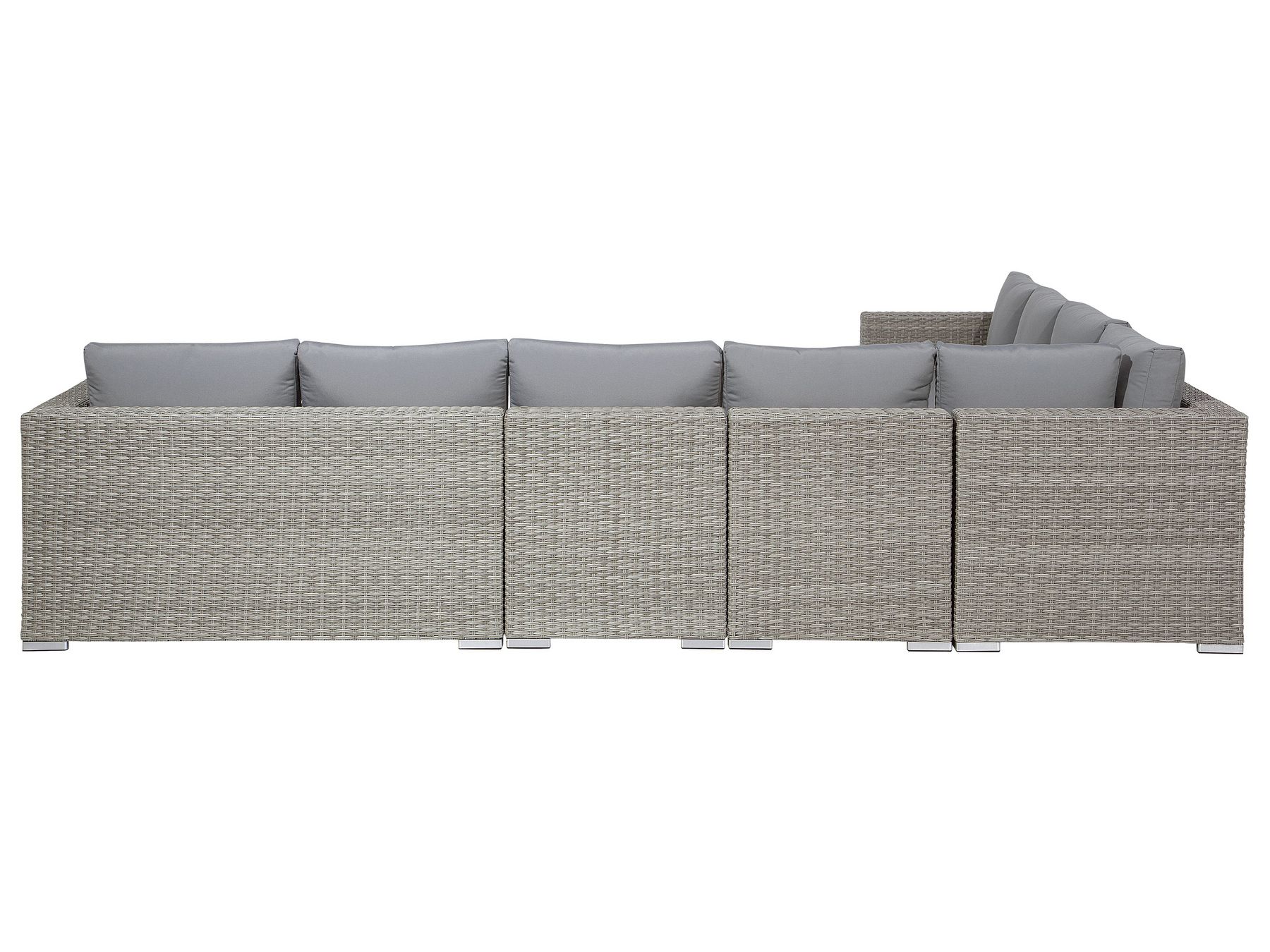 Garden Lounge Set with Table 8 Seater Right Hand Modular Rattan Grey