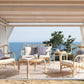 Garden Lounge Set with Table 4 Seater BRINDISI Rattan Natural