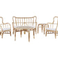 Garden Lounge Set with Table 4 Seater BRINDISI Rattan Natural