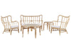 Garden Lounge Set with Table 4 Seater Rattan Natural