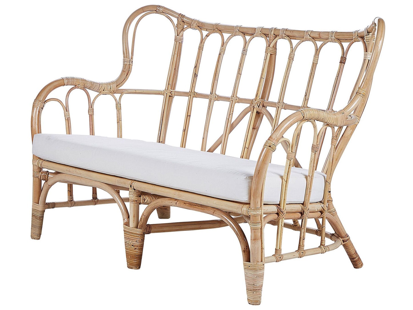 Garden Lounge Set with Table 4 Seater BRINDISI Rattan Natural