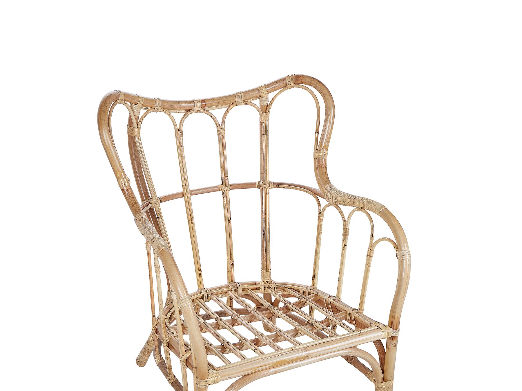 Garden Lounge Set with Table 4 Seater BRINDISI Rattan Natural