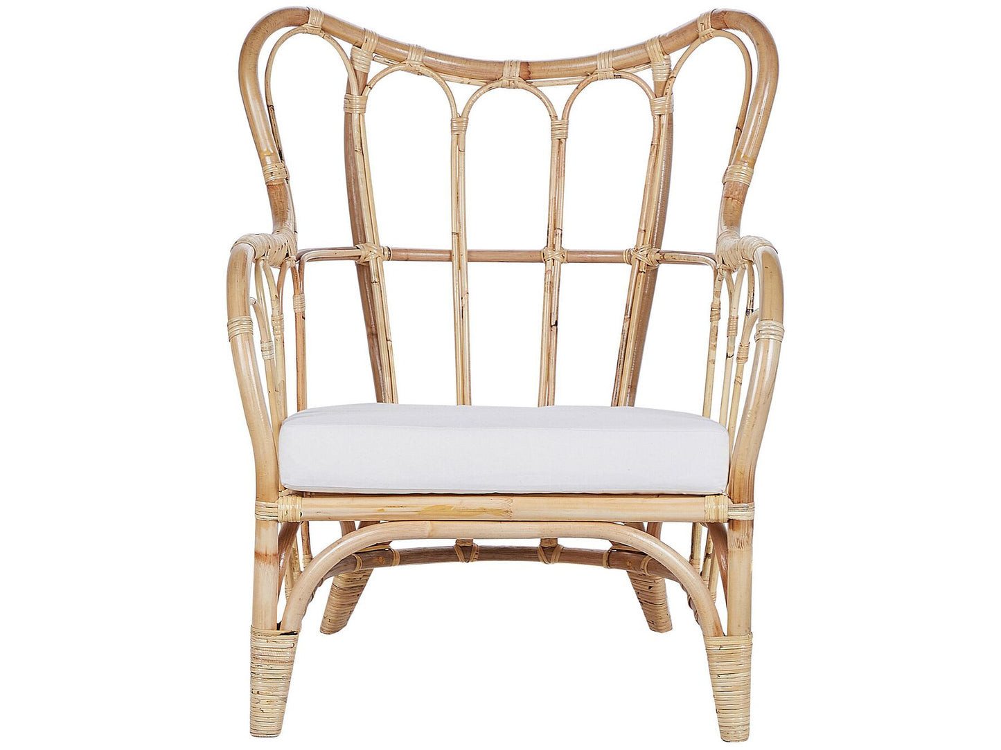 Garden Lounge Set with Table 4 Seater BRINDISI Rattan Natural