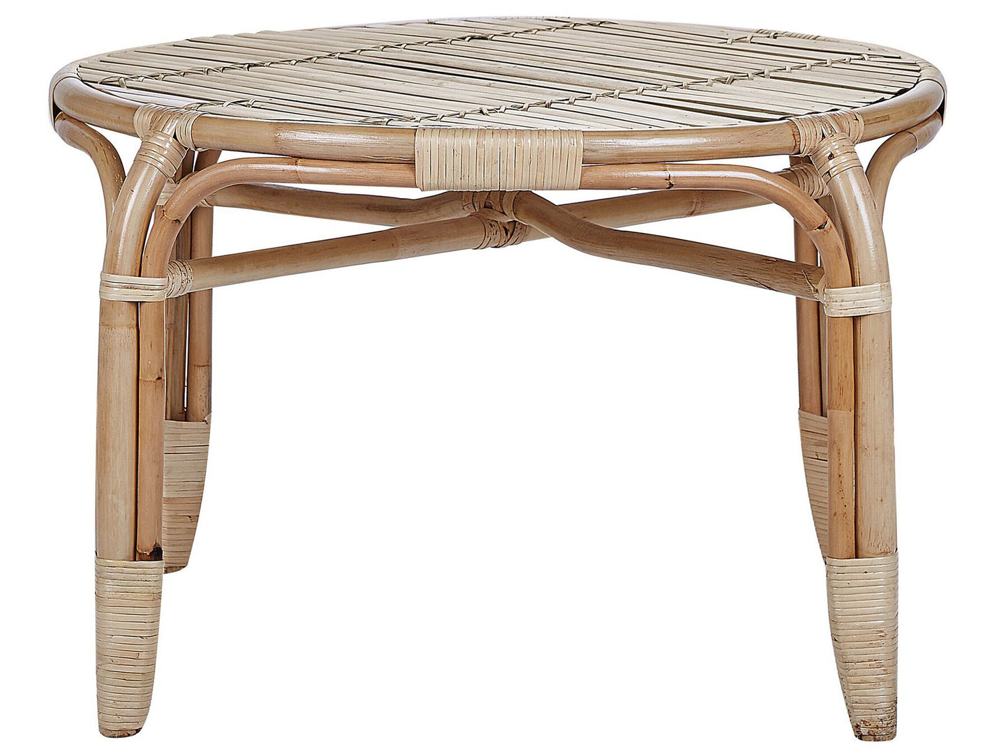 Garden Lounge Set with Table 4 Seater BRINDISI Rattan Natural