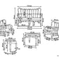 Garden Lounge Set with Table 4 Seater BRINDISI Rattan Natural