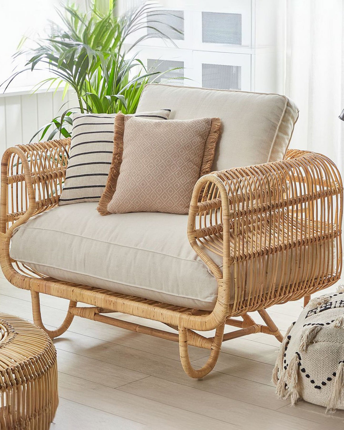 Garden Armchair DOLCEDO Rattan Natural