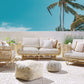 Garden Sofa Set 4 Seater Rattan Beige