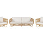 Garden Sofa Set 4 Seater Rattan Beige