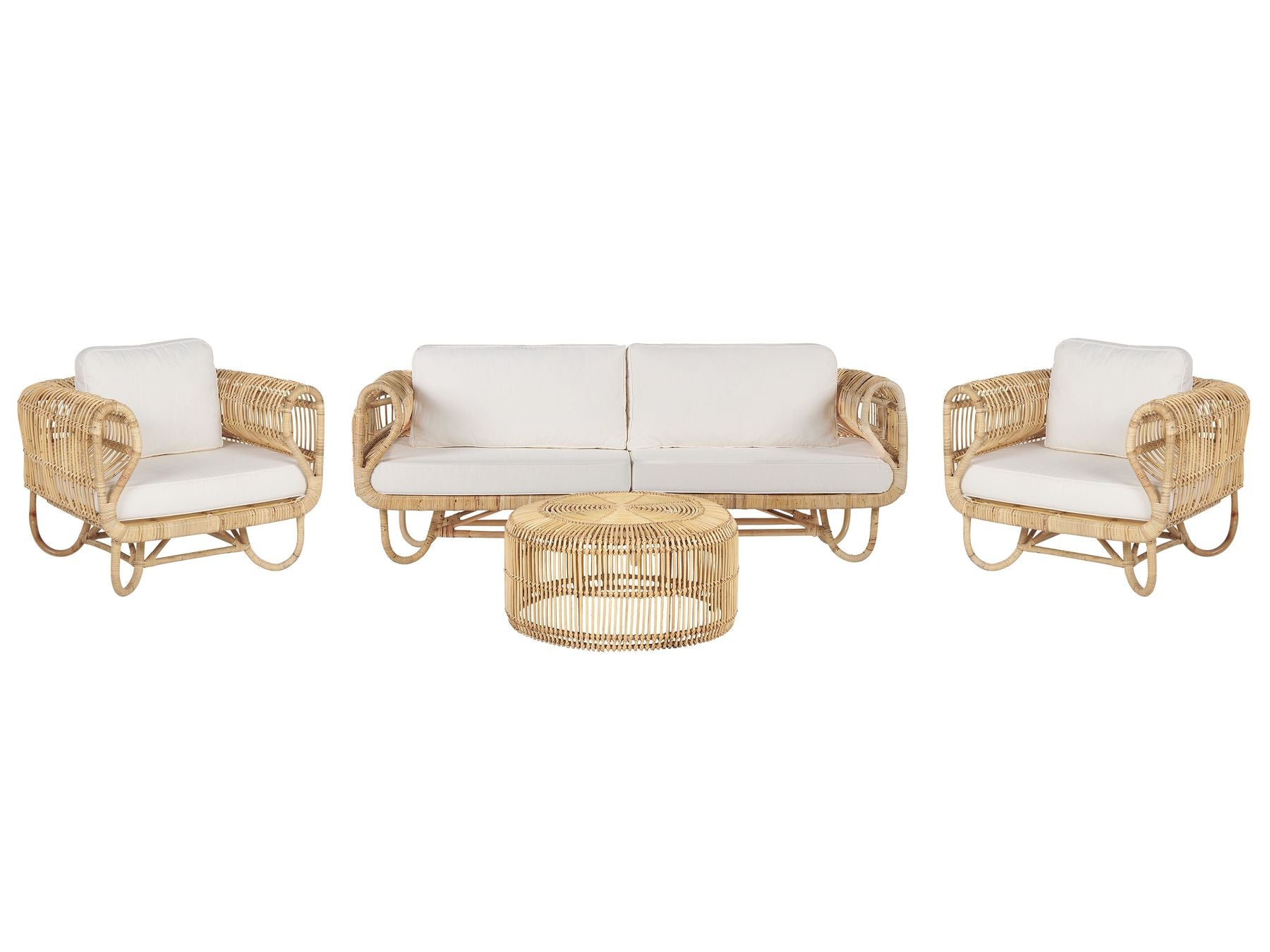 Garden Lounge Set with Table 5 Seater DOLCEDO/LIMNI Rattan Beige