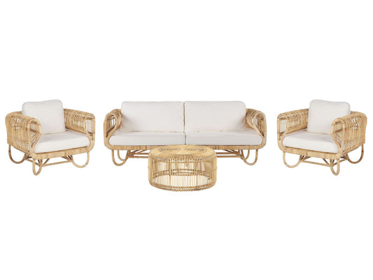 Garden Lounge Set with Table 5 Seater DOLCEDO/LIMNI Rattan Beige