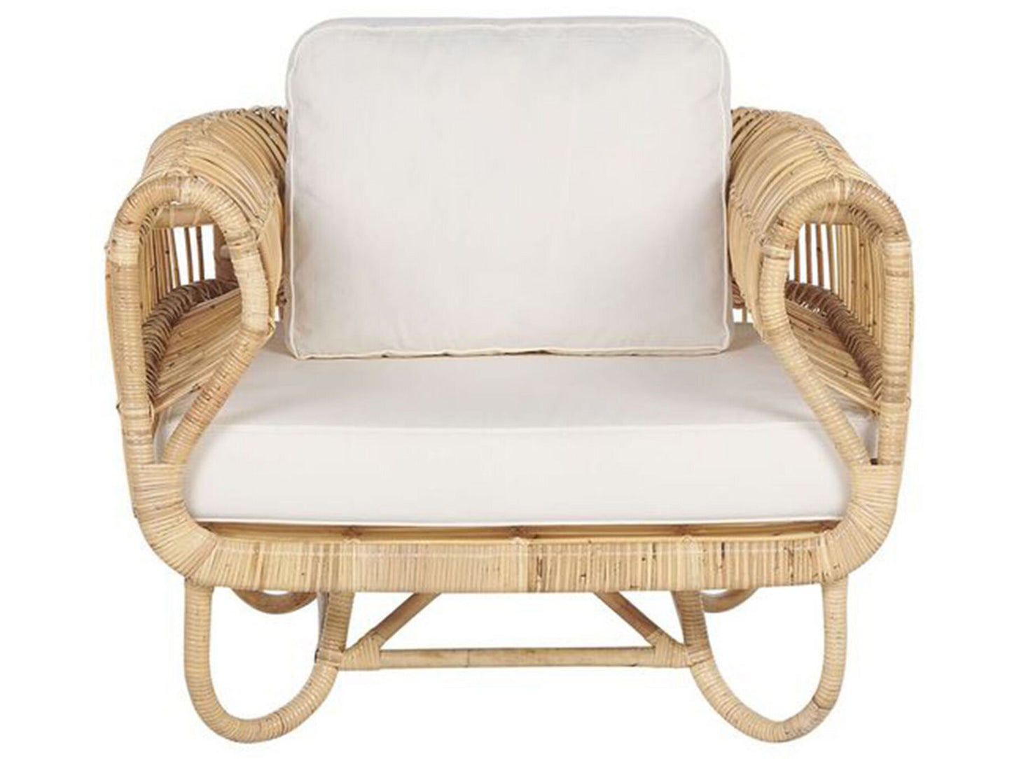 Garden Sofa Set 4 Seater Rattan Beige
