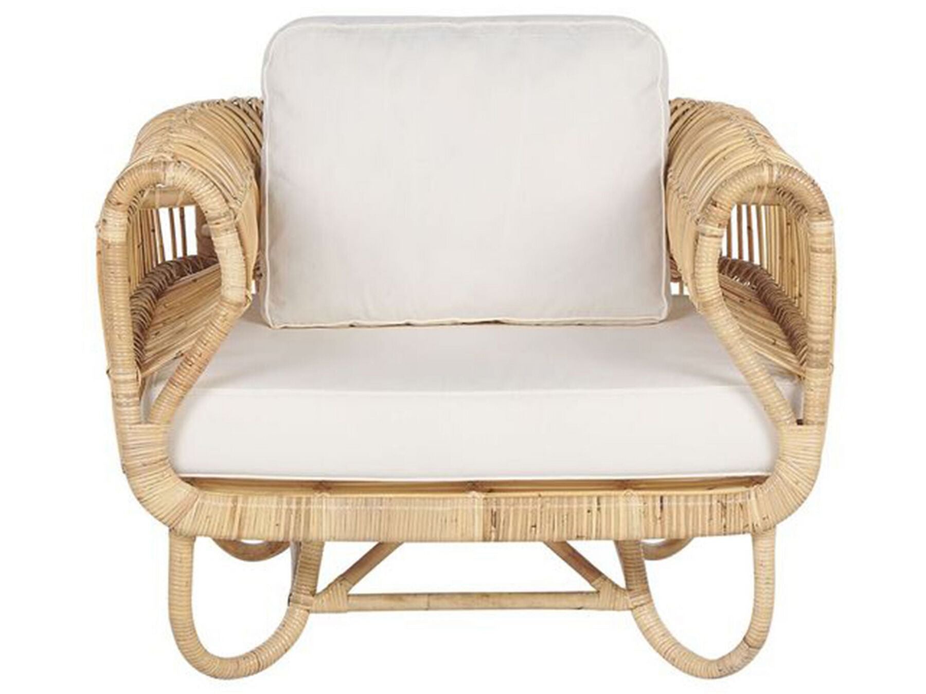 Garden Sofa Set 4 Seater Rattan Beige