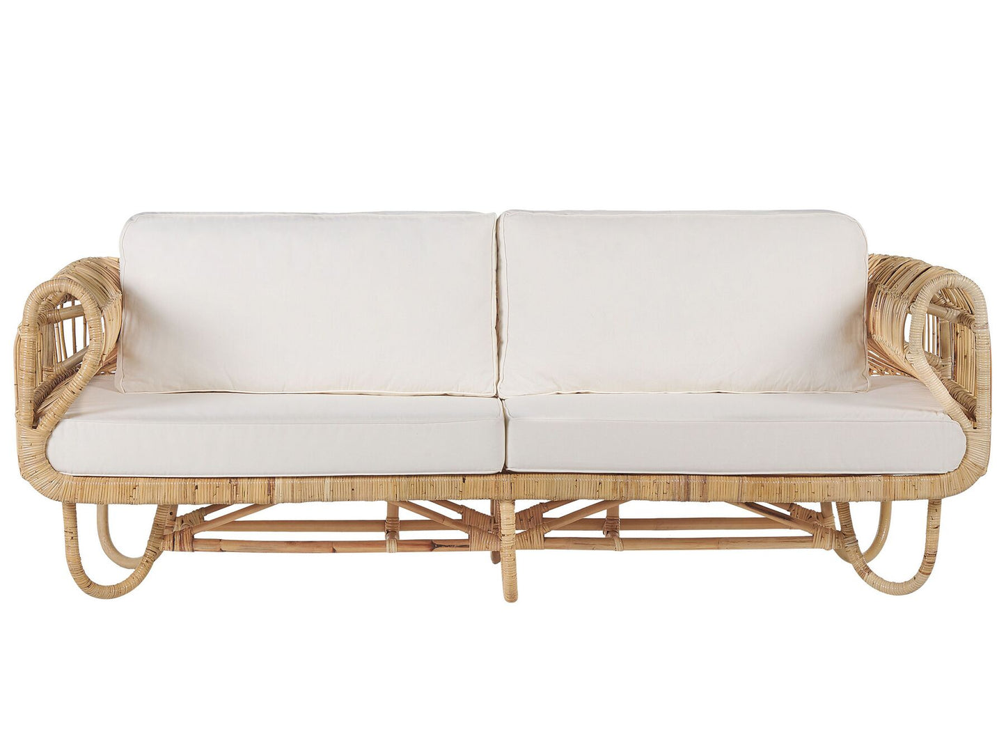 Garden Sofa Set 4 Seater Rattan Beige