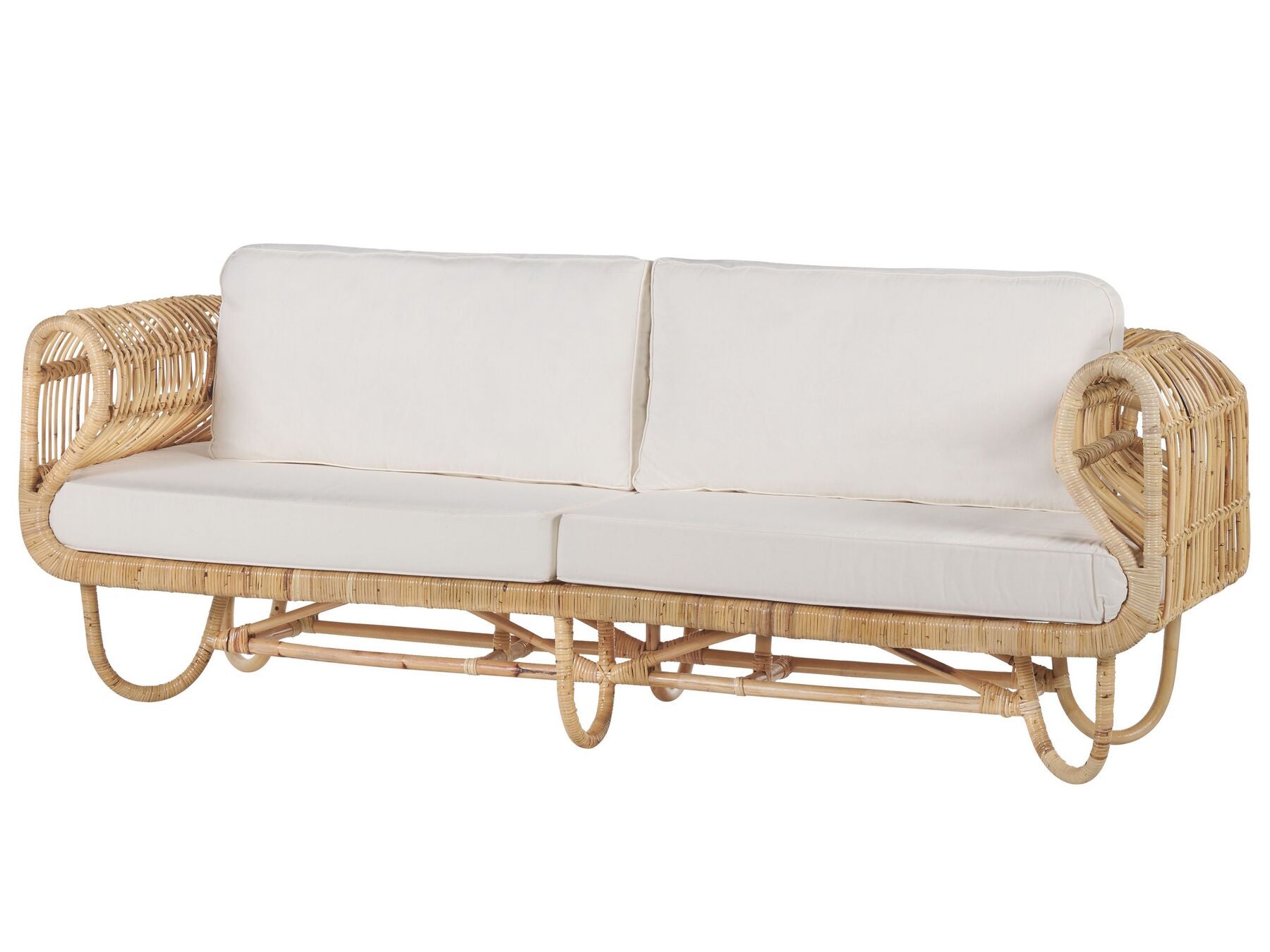 Garden Sofa Set 4 Seater Rattan Beige