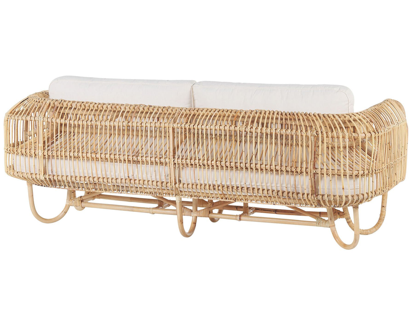 Garden Sofa Set 4 Seater Rattan Beige