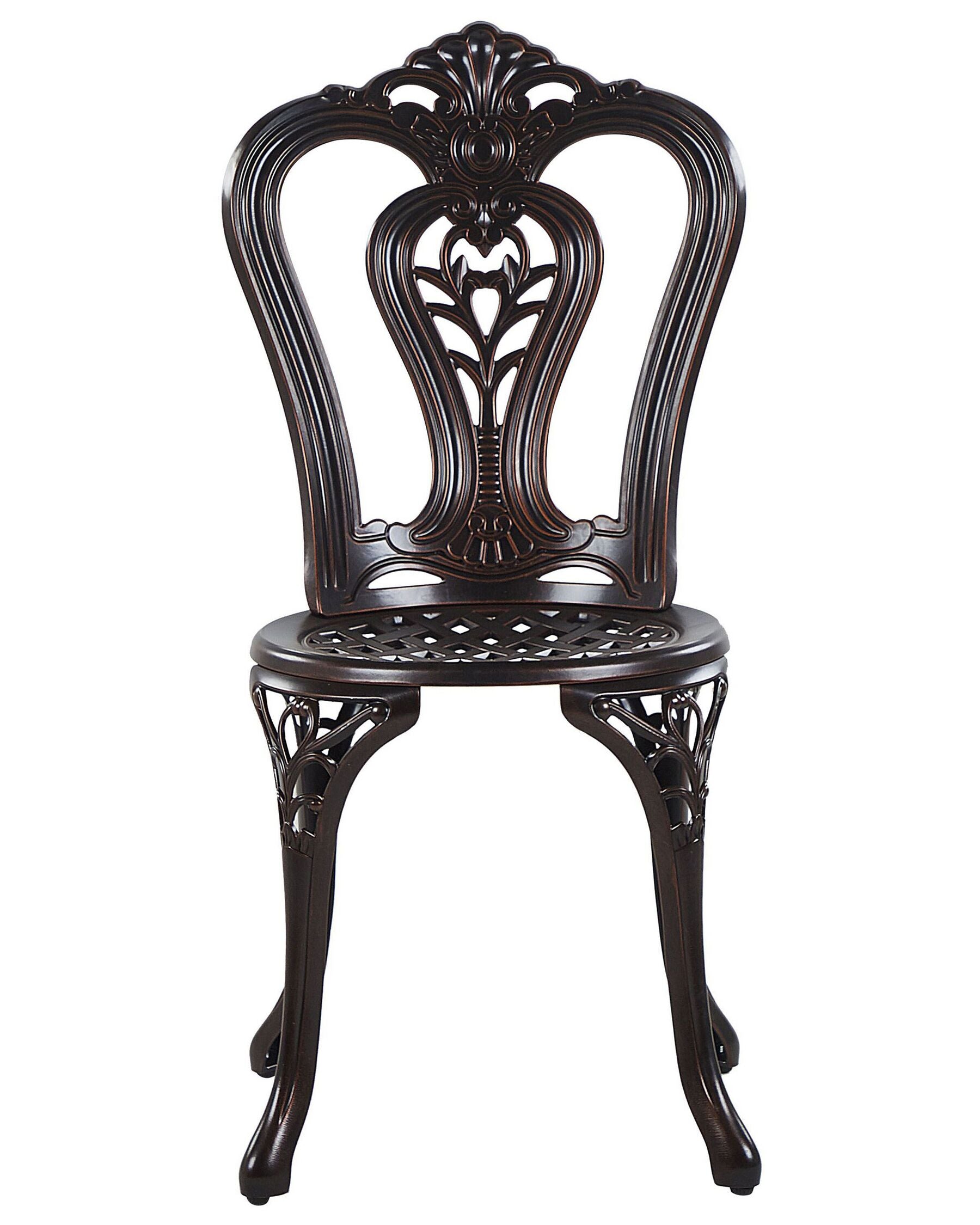 Set of 2 Garden Chairs BOVINO Metal Dark Brown