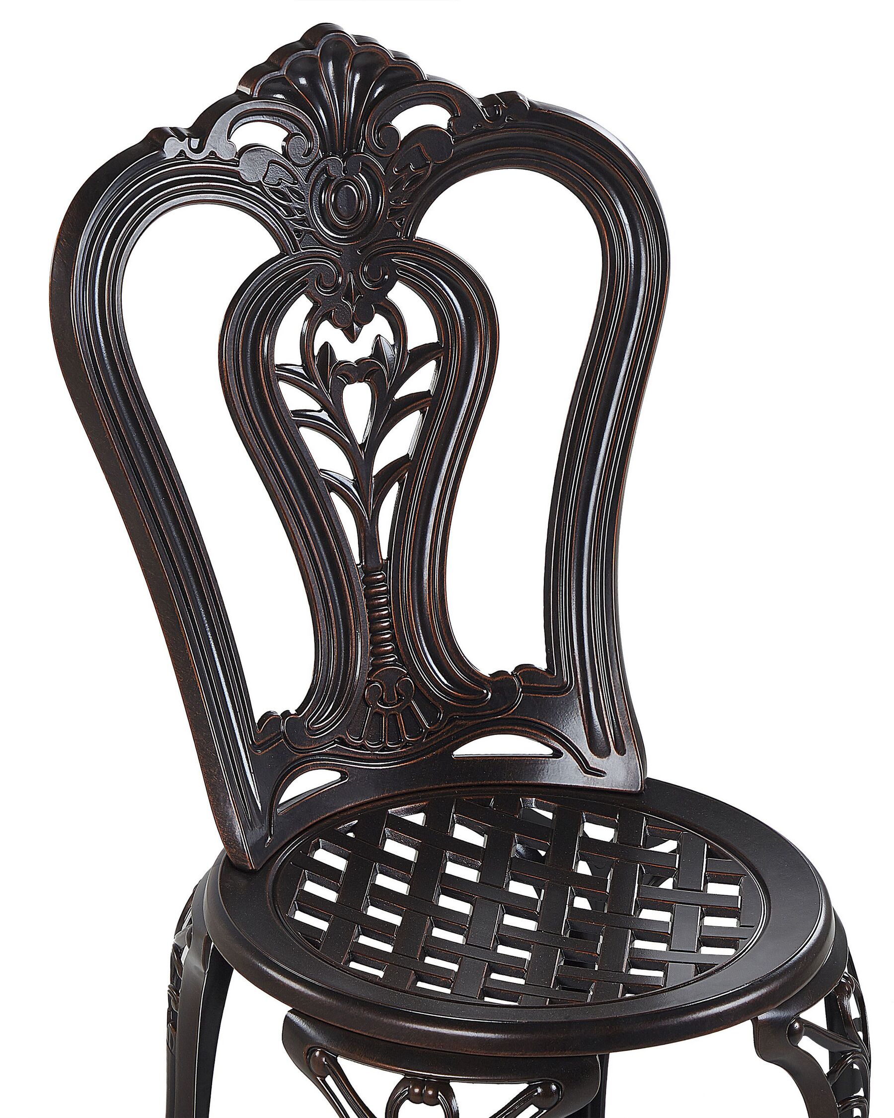 Set of 2 Garden Chairs BOVINO Metal Dark Brown