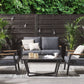 Garden Lounge Set with Table 4 Seater DELIA Metal Grey
